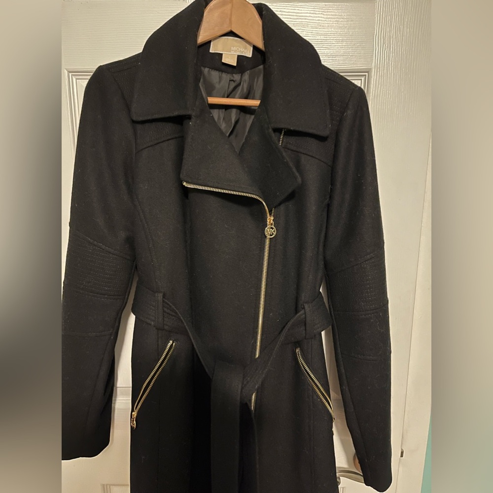 Black Michael Kors wool coat size Large